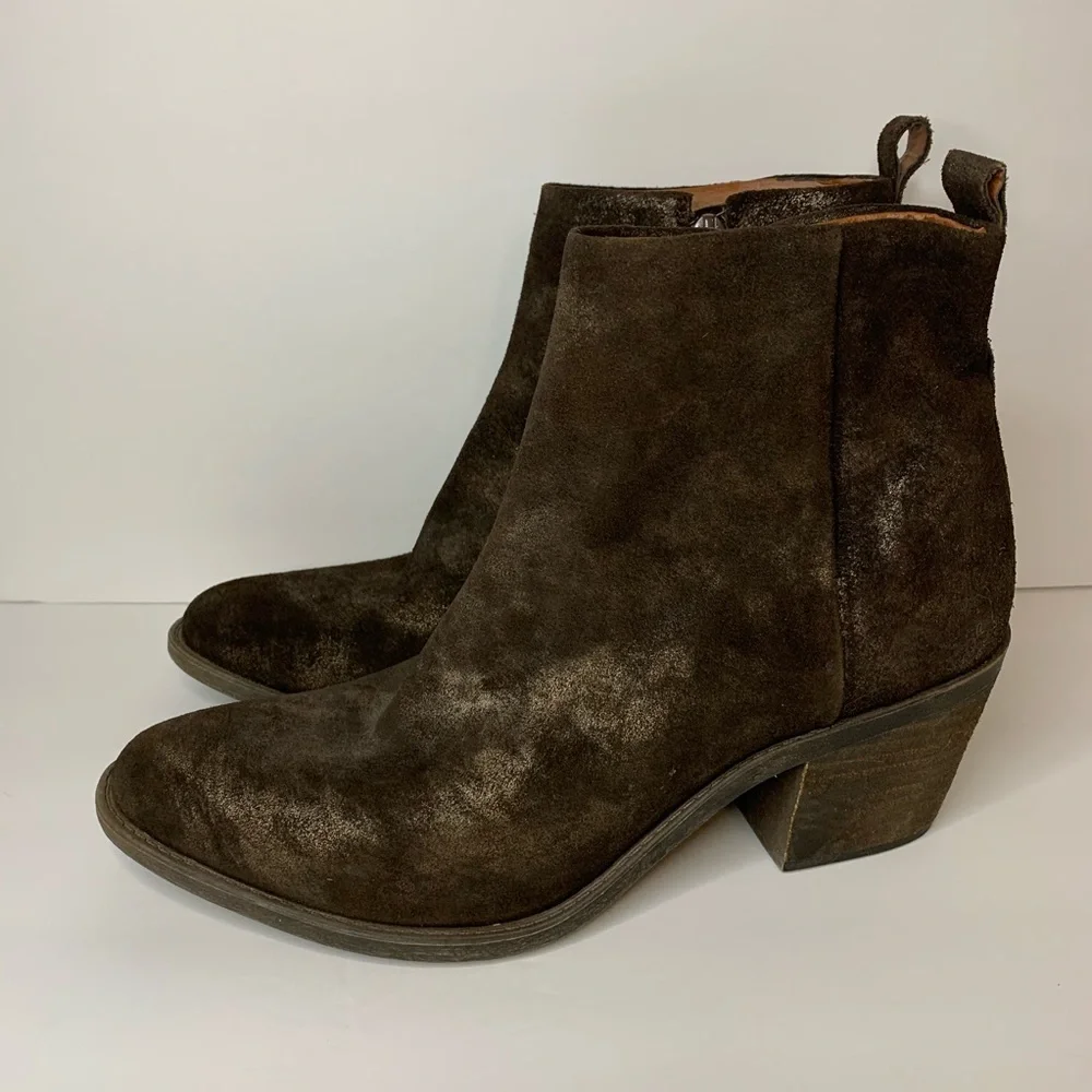 Lucky Brand Natania 9 medium bootie bracken suede zip moto western